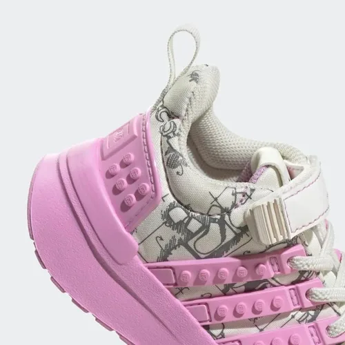 Vista 8 de adidas x Lego Racer TR - Zapatos para niños, color blanco, talla 9.5K, Blanco huesoLila BlissNegro núcleo