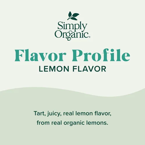 Vista 3 de Simply Organic Sabor a limón, tarro de vidrio de 2 onzas, sabor cítrico agrio para postres, batidos, té y más