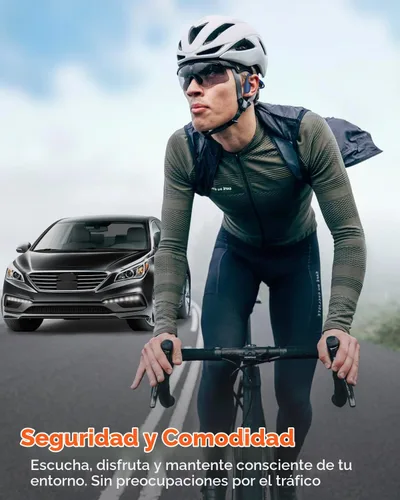 Vista 4 de SANOTO Auriculares de conducción ósea Bluetooth 5.3, auriculares abiertos Azul 1