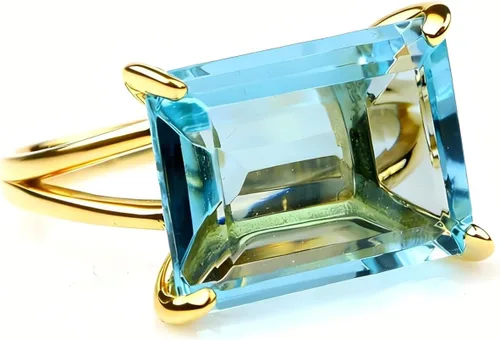 Vista 3 de Fashion Rings - London Blue Topaz Ring in 14k Gold Filled - Brilliant Birthstone, Topaz Handmade Jewelry - with Jewelry Box