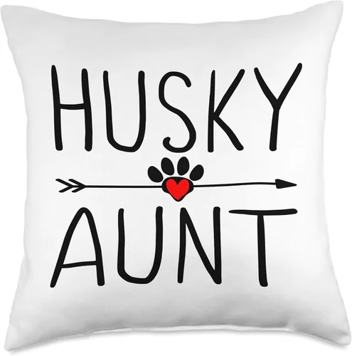 Vista 5 de Siberian Husky Aunt Gifts Shop Bonito regalo de tía Husky Funny Dog Aunty Pug Lover - Almohada de 16.0 x 16.0 in, multicolor