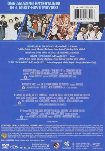 Vista 3 de 4 Film Favorites Gene Kelly (For Me and My Gal, Invitation to the Dance (1956), On the Town (Sinatra Tribute), Summer Stock)