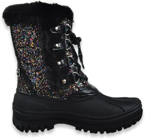 Vista 2 de LONDON FOG Botas de nieve para niñas jóvenes y niños pequeños de Icelyn con forro cálido para clima frío para niñas en tallas jóvenes y niños