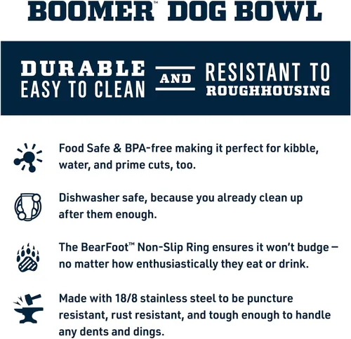 Vista 2 de YETI Boomer 8 - Tazón antideslizante y de acero inoxidable para perro, con capacidad de 64 onzas Blanco