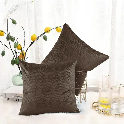 Vista 32 de Juego de 4 fundas de almohada cuadradas decorativas de terciopelo con diamantes de 20 x 20 pulgadas, fundas de almohada geométricas suaves para Aqua