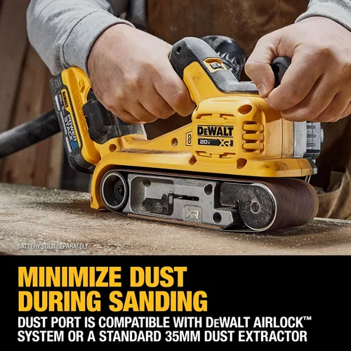 Vista 5 de DEWALT Lijadora de Cinta 20V MAX*, Inalámbrica, Sin Escobillas, Solo Herramienta (DCW220B)