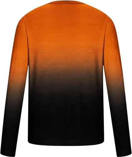 Vista 5 de Hombres Gradación Impreso Jersey Novedad Camiseta Suelta Casual Cuello Redondo Manga Larga Blusa Atlética Tops