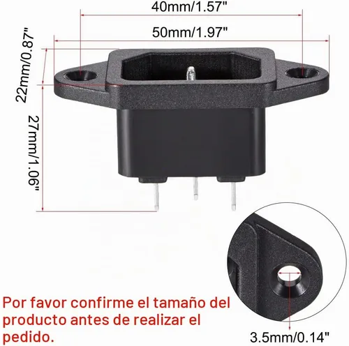 Vista 2 de uxcell Adaptador de enchufe de montaje en panel AC 250V 10A C14 3 pines IEC Módulo de entrada Enchufe Conector de alimentación recto Pack de 4