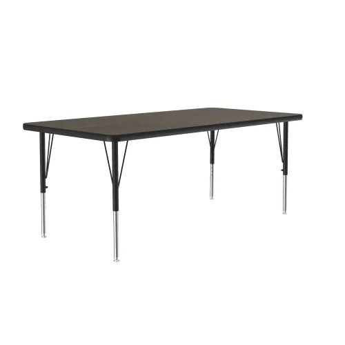Vista 10 de Correll - Mesa de actividades rectangular Econoline de 30 x 60 pulgadas, parte superior de melamina de nogal con forma, altura ajustable