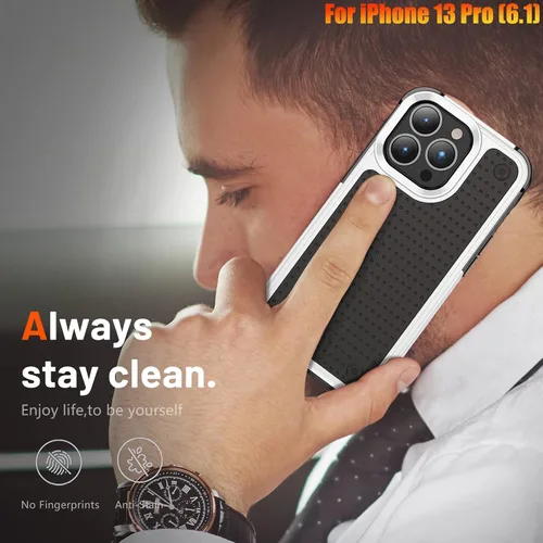 Vista 7 de Funda resistente para Apple iPhone 13 Pro de 6.1 pulgadas, 4 esquinas con bolsas de aire [protección contra caídas de 12 pies], agarre texturizado