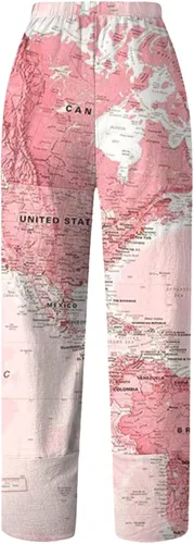 Vista 4 de FEDULKSTORE Pantalones de pierna ancha de algodón y lino para mujer, pantalones palazzo casuales de verano de cintura alta, pantalones holgados
