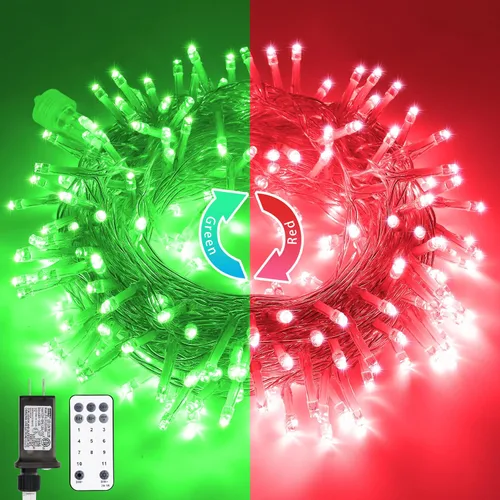 Vista 32 de JMEXSUSS 200 luces LED de Pascua al aire libre e interior para decoraciones, 66 pies conectables pastel luces de Pascua cadena de alambre