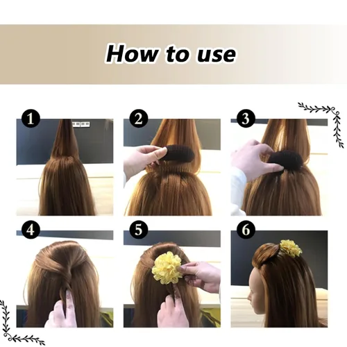 Vista 3 de 2 piezas encantadoras inserciones de volumen para el cabello, peine Do Beehive, herramienta para hacer moños, base para el cabello, accesorios