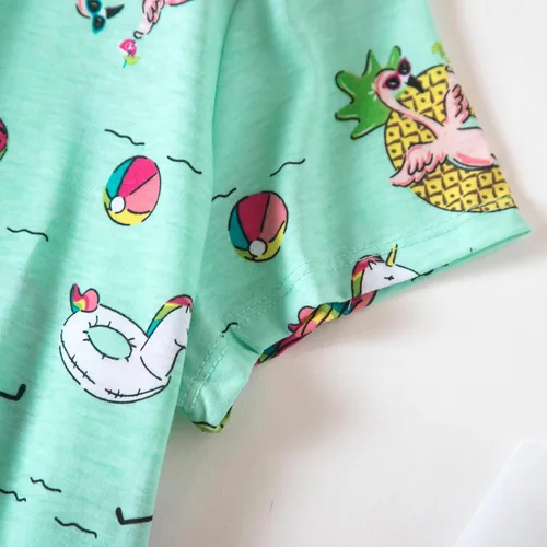 Vista 5 de PNAEONG - Camisón de algodón para mujer, de manga corta y con estampado, ropa de dormir informal