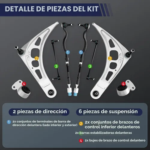 Vista 3 de Kit de suspensión delantera E46, brazo de control inferior E46, extremos