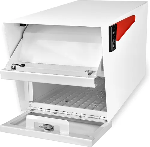 Vista 3 de Mail Boss Buzón de correo moderno con montaje en poste de bloqueo de correo, aprobado por USPS Patented anti-pry lock, accepts small packages