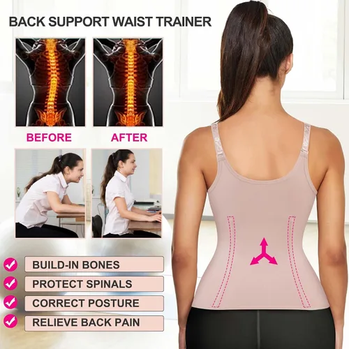 Vista 3 de Nebility Corsé moldeador de cintura para mujer con cremallera