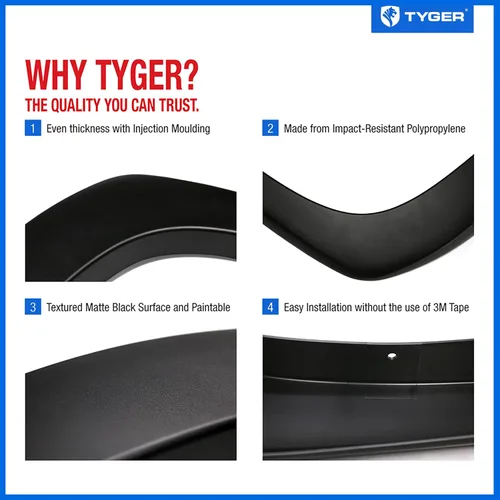 Vista 5 de Tyger Auto Fender Flare compatible con Ram 1500 2019-2024 (no compatible con Classic 2019-2024; Rebel; Warlock; TRX), estilo de fábrica pintable