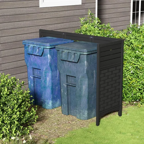 Vista 5 de KINYING Pantalla de Privacidad para Cerca de Aire Acondicionado, 2 Paneles Pantalla de Cerramiento para Equipo de Piscina Contenedor de Basura