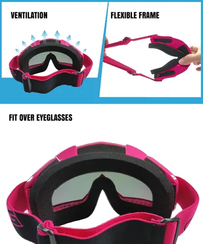 Vista 4 de CRG Sports - Gafas de protección para motocicleta, ATV, Dirt Bike, todo terreno, carreras de motocross para hombres, mujeres, adultos
