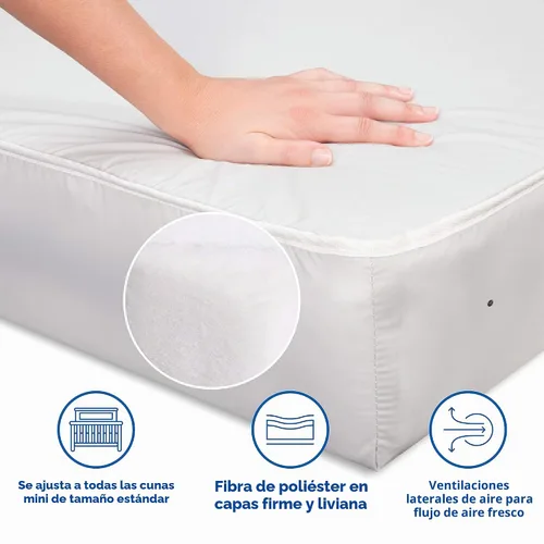 Vista 5 de DaVinci Complete Slumber MINI - Colchón para cuna, soporte firme, ligero, impermeable, certificado Greenguard Gold