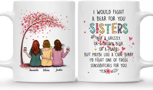 Vista 15 de Gossby - Taza de café personalizada para mujer, 2 unidades, con nombres personalizados Taza personalizada para dos mujeres, taza de café