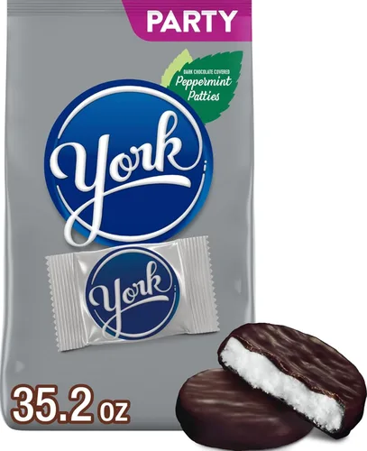 Vista 8 de YORK Caramelo de chocolate oscuro y menta con sabor a bocadillo, sin gluten, paquetes de 0.55 onzas (25 unidades)