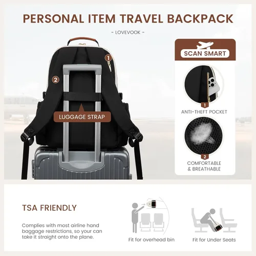 Vista 6 de LOVEVOOK Mochila para laptop para mujer, 15,6 pulg.