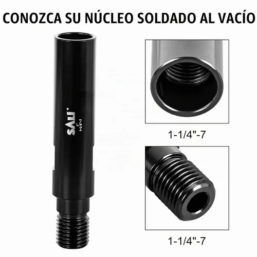 Vista 3 de SALI Adaptador de extensión de 6 pulgadas para brocas de núcleo, varilla de extensión con adaptador de broca de rosca de 1-1/4 "-7 para taladro