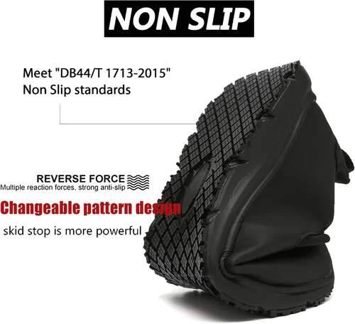 Vista 5 de Zapatos de trabajo antideslizantes para hombres y mujeres丨Impermeable y resistente al aceite Chef Servicio de Alimentos Zapatos de Trabajo
