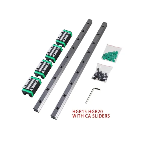 Vista 3 de Linear Guides, Linear Motion Slide Guides 4pcs HGH20CA Slide Block Carriage + 2pcs HGR20 Square Guide Linear Rail(200mm)