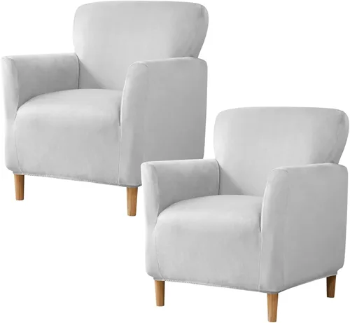 Vista 54 de HAOYONG - Funda elástica de terciopelo para silla de banquete, fundas para sillas de 1 pieza, fundas para sillones de sofá, funda suave para sillón