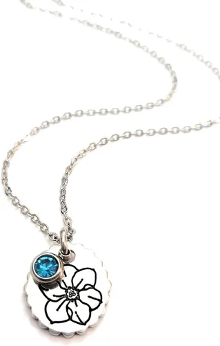 Vista 24 de Birth Month Flower and Birthstone Necklace