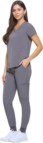 Vista 2 de Natural Uniforms Conjunto deportivo elástico esencial para mujer