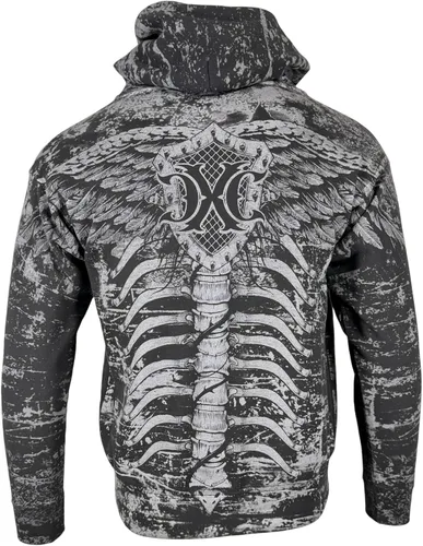 Vista 3 de Xtreme Couture by Affliction - Sudadera con capucha y cremallera para hombre Negro (Anatomía)
