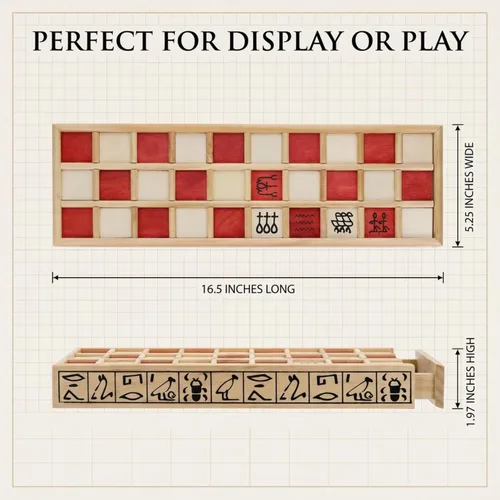 Vista 3 de WE Games Senet - Juego de mesa egipcio hecho a mano de madera maciza para educación histórica, apreciación cultural y estrategia, juego antiguo