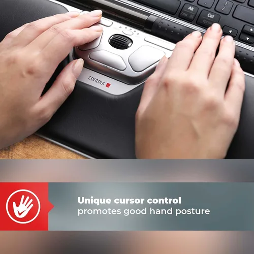 Vista 6 de Contour Design RollerMouse Red Plus Wireless - Ratón ergonómico inalámbrico para computadora portátil y de escritorio, mouse ambidiestro