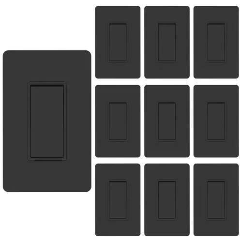 Vista 20 de ThunderWay - Interruptor de luz para decoración de 3 vías con placas de pared, 15 A 120/277 V, interruptores basculantes de pared Decora de tres