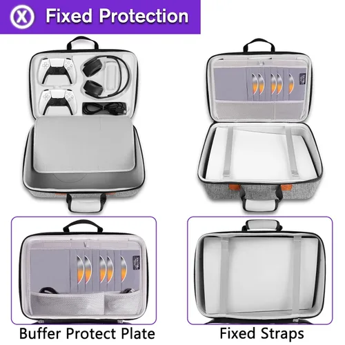 Vista 4 de YOREPEK Hard Shell Carrying Case for PS5, Travel Bag Compatible with Playstation 5 Console Controller, Protective Storage Bag for PS5 Disk Digital
