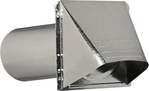 Vista 3 de Deflecto Ventilación para secadora, campana de ventilación galvanizada de boca ancha con tubo, plata, 4 pulgadas (GVH4NR), GRIS
