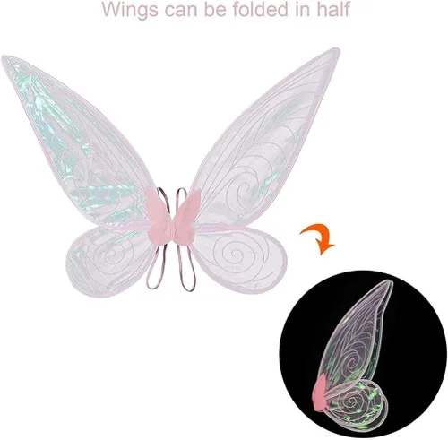 Vista 2 de Myyunhx Disfraz de hada de mariposa para mujer, alas de hada de ángel, disfraz de hada de mariposa para niñas