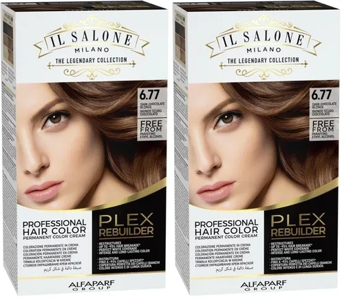 Vista 27 de Il Salone Milano Plex Rebuilder - Crema de color permanente para el cabello, kit de tinte para el cabello negro puro 1.0, salón profesional, calidad
