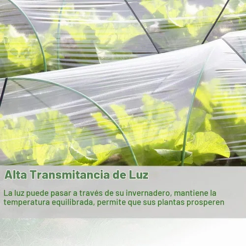 Vista 4 de Yowlieu Lámina de plástico transparente para invernaderos de 6 mil, película de polietileno resistente a los rayos UV de 6.5' x 9.8' cubierta