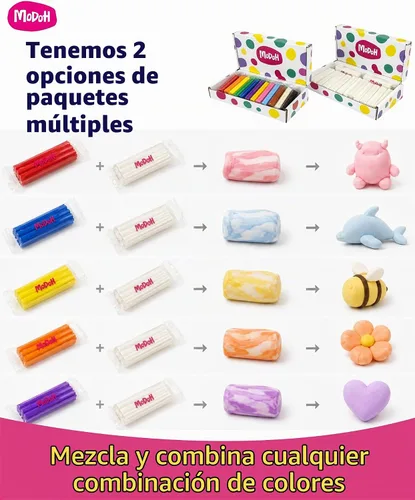 Vista 6 de Arcilla de modelado de 12 colores que no se seca, cada una de 1.76