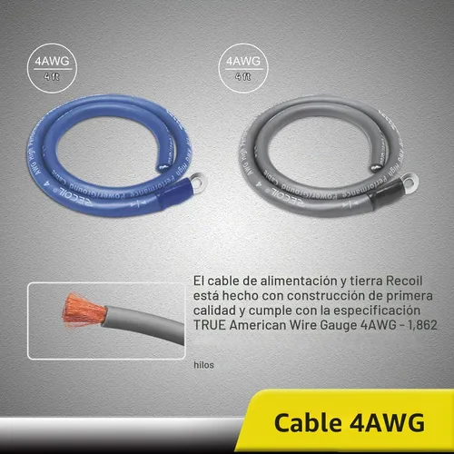 Vista 5 de Recoil RCK0D1/0 Gauge Car Audio Dual Amplificadores CCA Kit de instalación de cableado Verdadero con cable RCA OFC