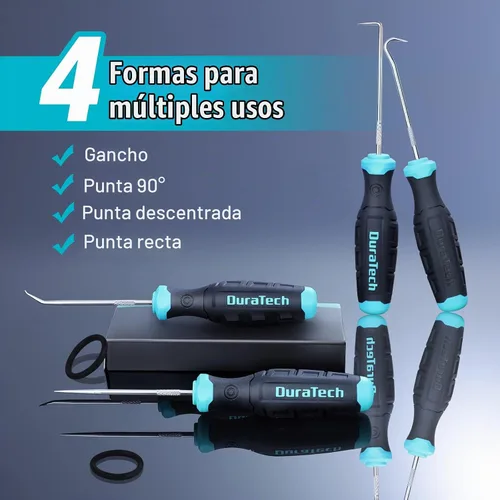 Vista 2 de DURATECH Juego de 4 ganchos y púas, compensación, recto, selección de 90° y gancho