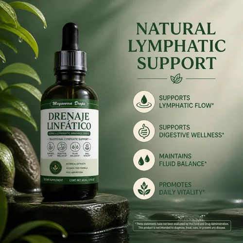 Vista 3 de Drenaje Linfático, suplemento de fórmula 4-botánica, 2 fl oz