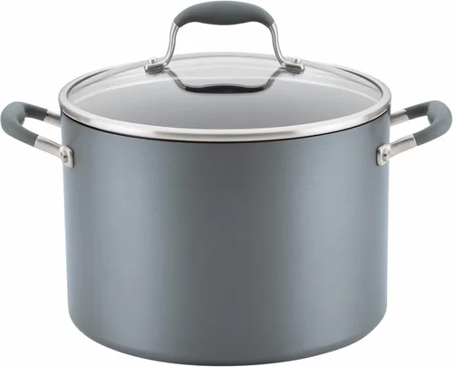 Vista 7 de Anolon Advanced Home Cacerola Antiadherente de Aluminio Anodizado Duro con Colador y Tapa, 2 Cuartos (Cacerola Coladora de 2 Qt, Índigo)