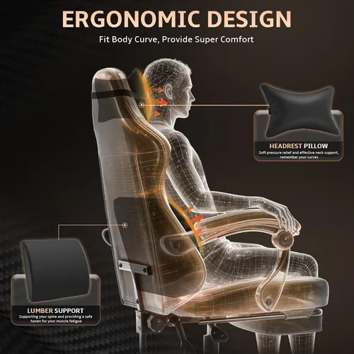Vista 4 de Silla ergonómica para juegos con reposapiés, capacidad de 303
