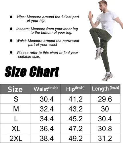 Vista 7 de Surenow Pantalones deportivos ligeros para hombre, de secado rápido, pantalones de senderismo para entrenamiento, pantalones deportivos para hombre